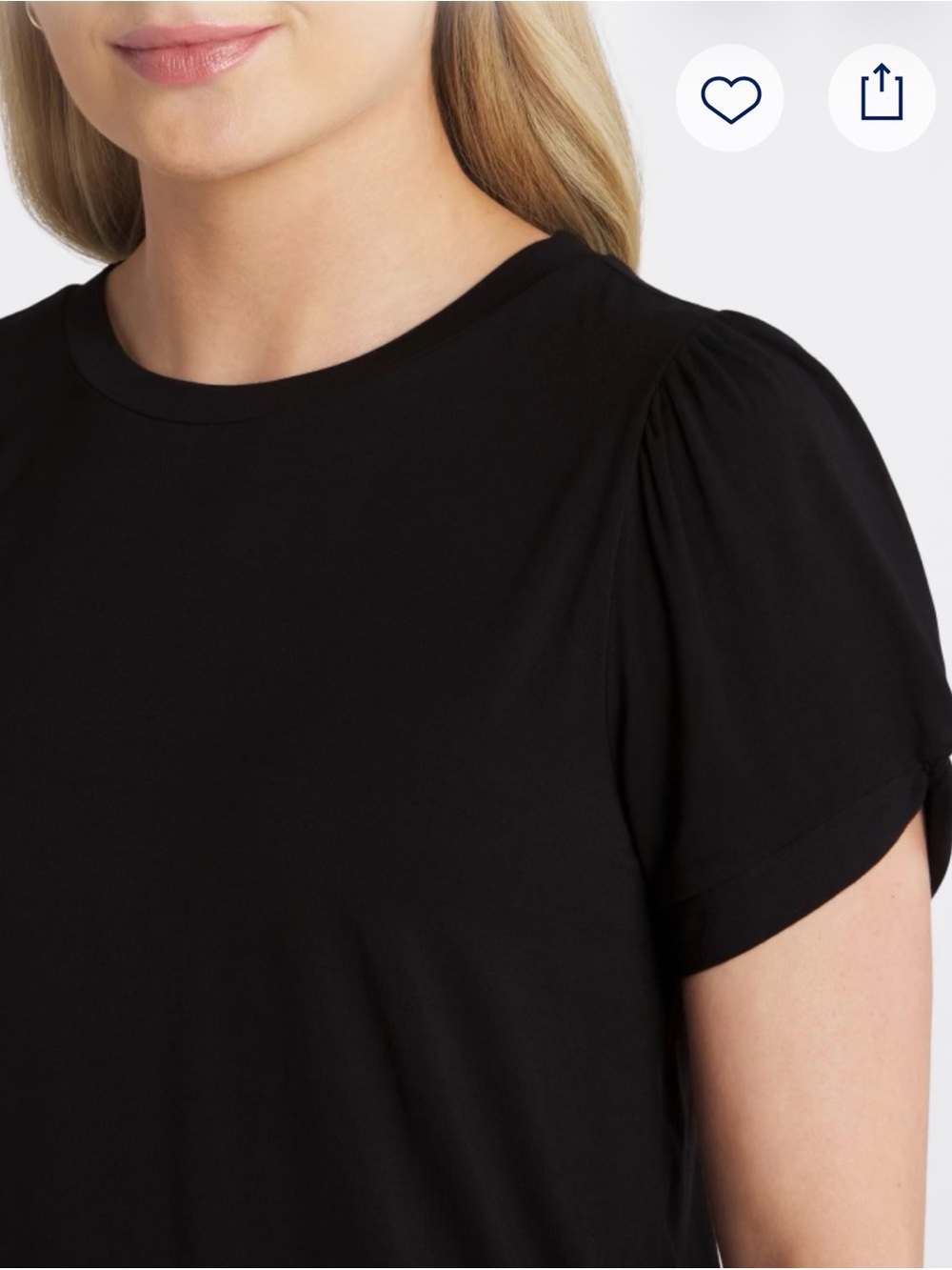 Market & Spruce Brianne Twist Sleeve Knit Tee - Black - Picture 2 of 2